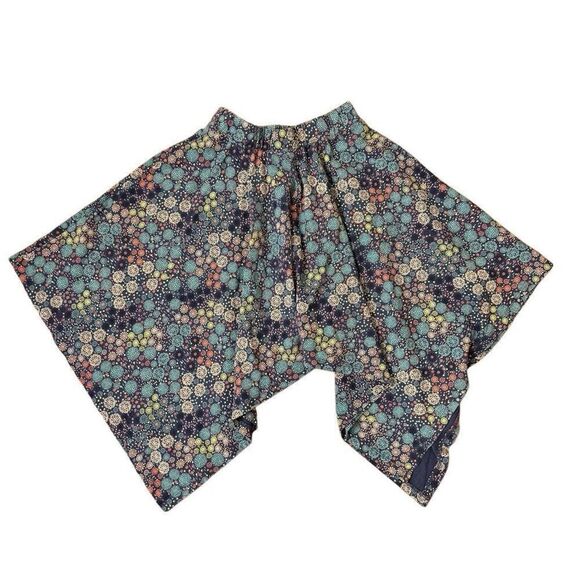 Tea Collection Handkerchief Hem Skirt Elastic Waist Blue Pink Floral Size 8 - Picture 2 of 4